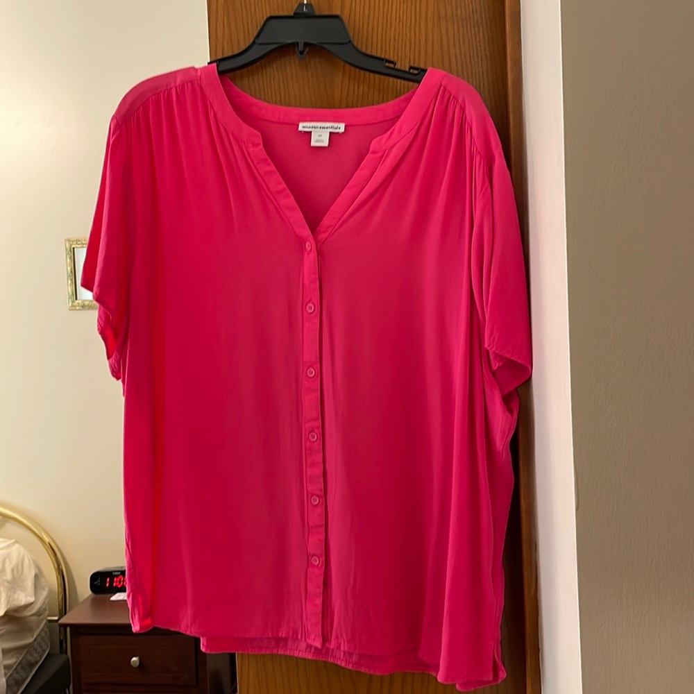 Lightweight Bright Pink Blouse, Size XXL